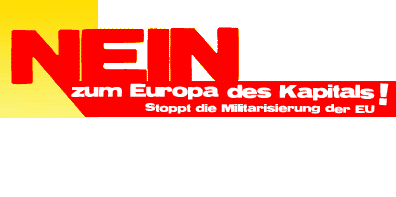 part of logo: nein zum eurpa des kapitals